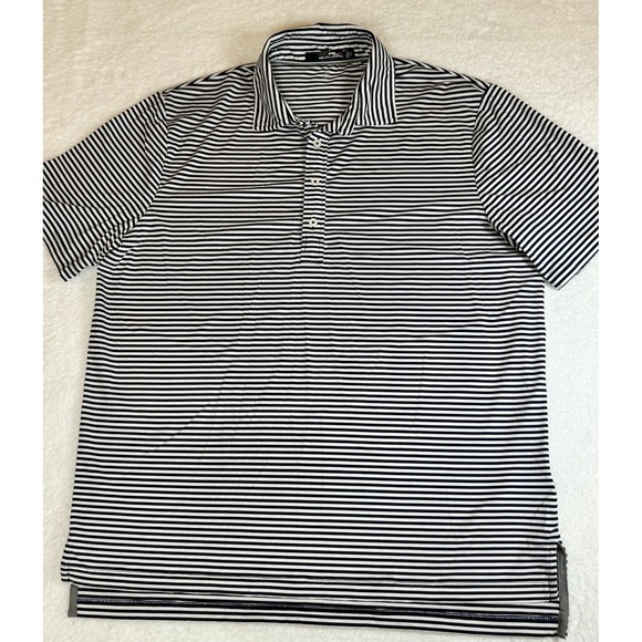 RLX Ralph Lauren Other - RLX Ralph Lauren Mens Size Large Black White Stripe Performance Golf Polo Shirt